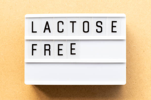istock Light box with word  lactose free on wood background 1161201728