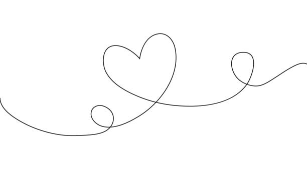 Valentines day background with heart one line, vector illustration vector art illustration