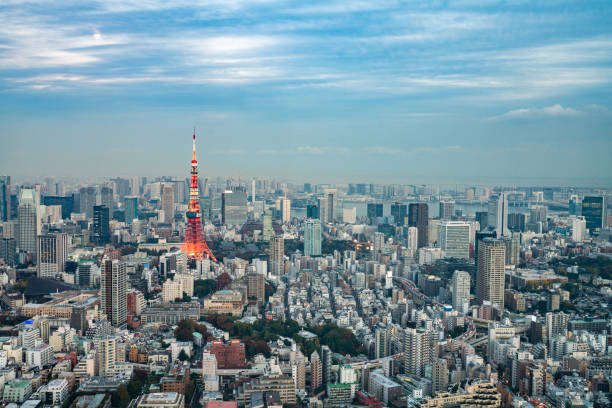istock Tokyo Tower, Japan - communication and observation tower. It was the tallest artificial structure in Japan until 2010 when the new Tokyo Skytree became the tallest building of Japan. 1161205472