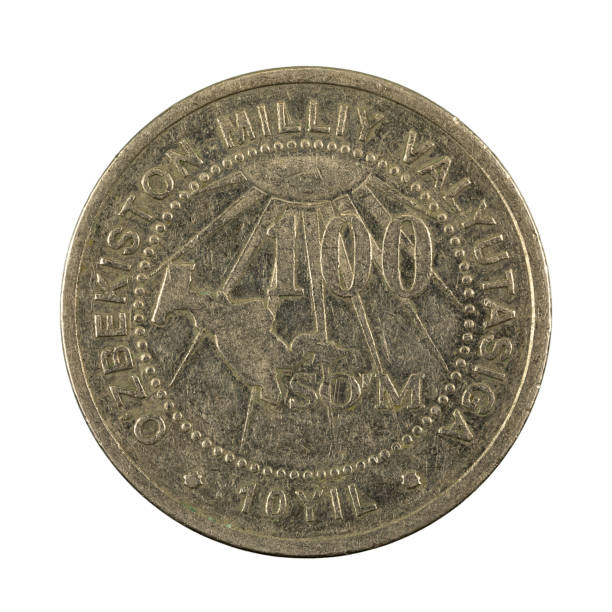 istock 100 Uzbek som coin (2004) obverse isolated on white background 1161209625