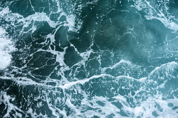 istock Overhead Dark stormy sea background. 1161213805