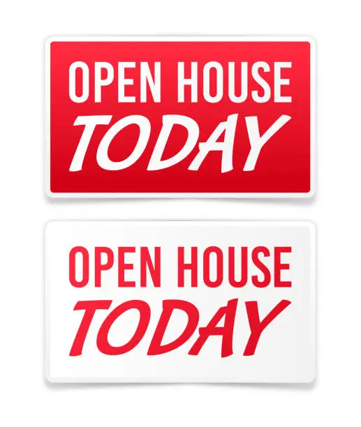 Vector illustration of Open House Today Sign