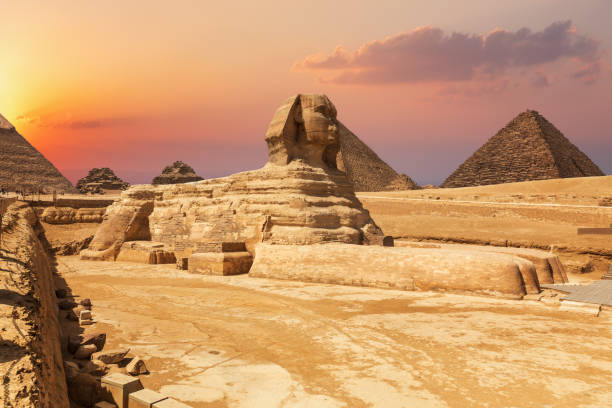 istock The Sphinx and the Pyramids, beautiful close sunset view, Egypt 1161217828