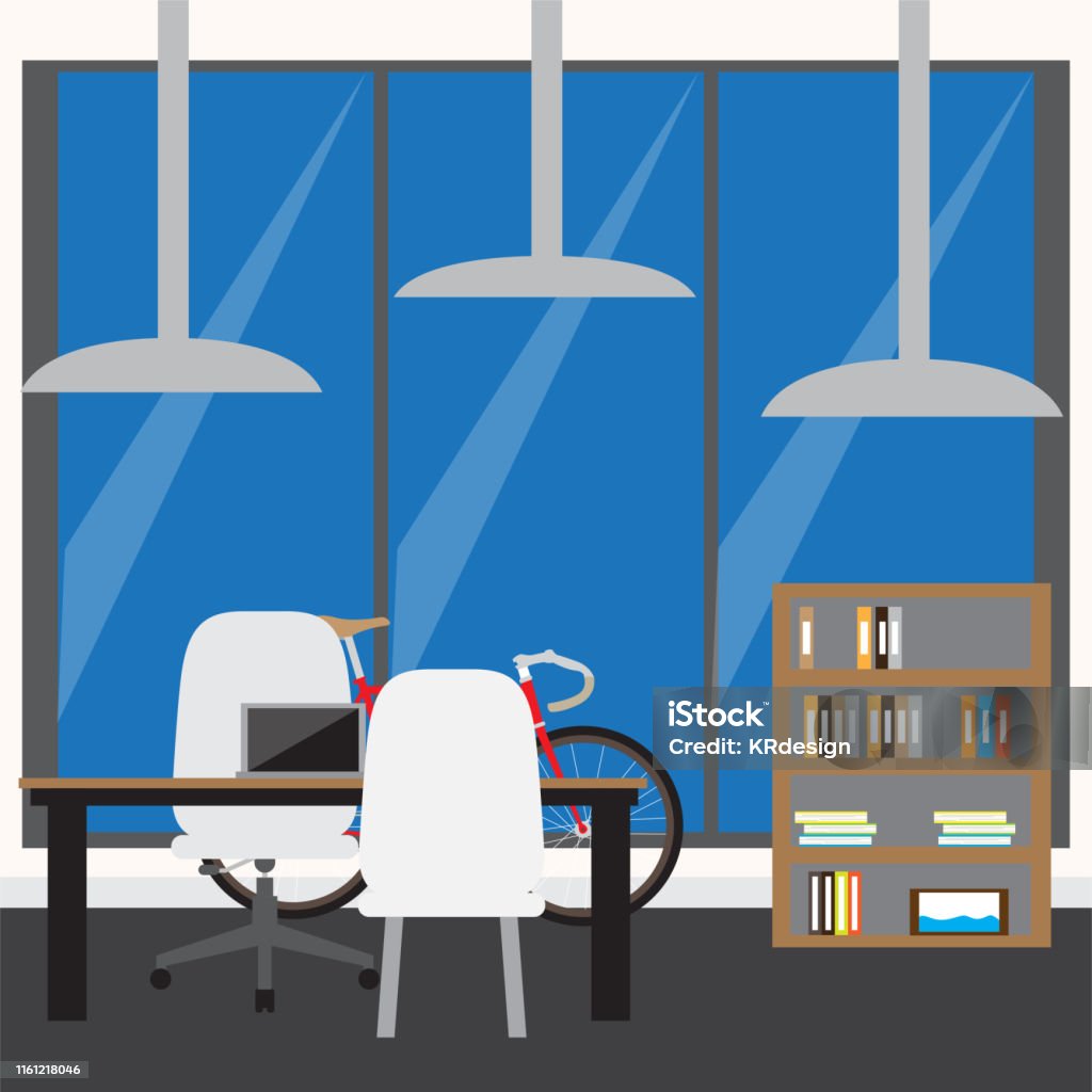Workplace View Office Workplace View Stock Illustration - Download Image Now - Above ...