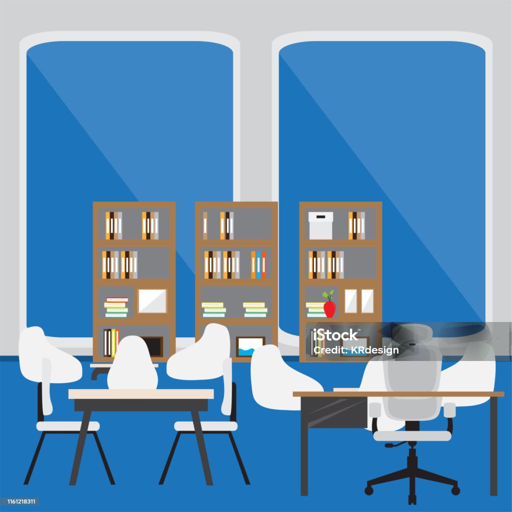 Workplace View Office Workplace View Stock Illustration - Download Image Now - Above ...