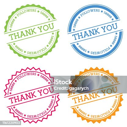 istock Thank you 50000 followers badge isolated on white background. 1161220903