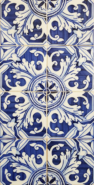 istock Portuguese azulejo style decorated ceramic tiles background 1161226113