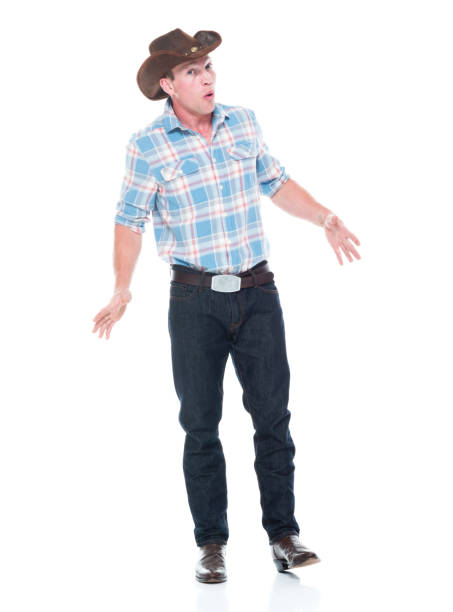 istock Handsome cowboy is shocked 1161226156