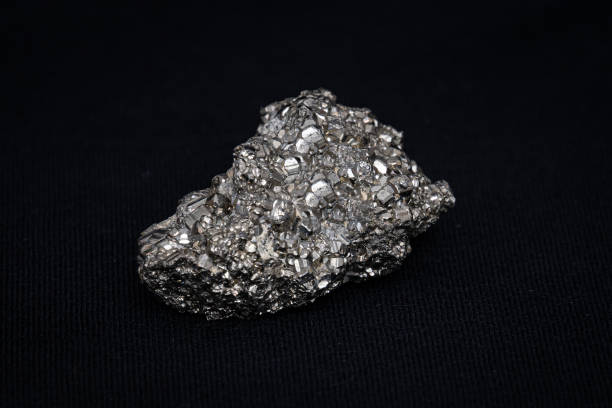 Galenit gemstone gem jewel mineral precious stone sparkling in silver stock photo