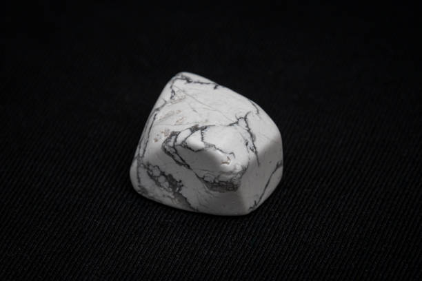 istock Black and white howlite gemstone with beautiful texture 1161226566