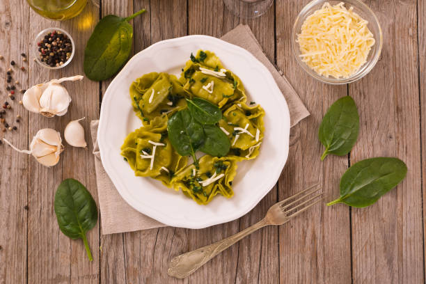 istock Spinach ravioli with ricotta cheese filling. 1161228120