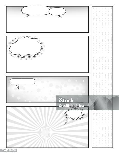Anime Rant Layout Manga Style Page Layout Storyboard Layout Template With Speech Bubbles ...
