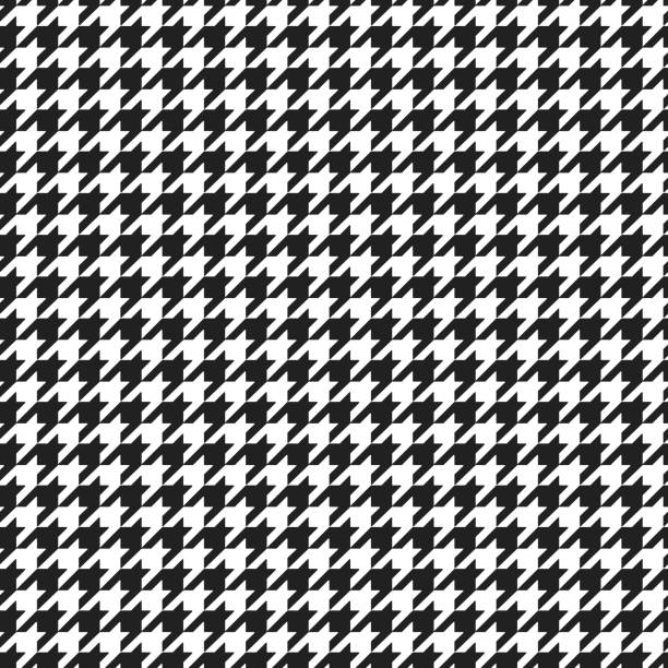 하운즈투스 격자 무늬 - houndstooth pattern geometric shape textile stock illustrations