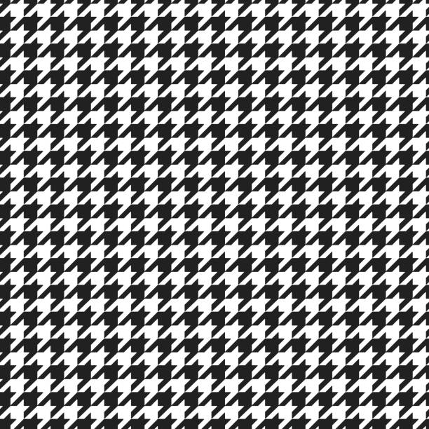 Houndstooth plaid pattern Houndstooth plaid pattern. Alternating black and white hounds tooth check seamless background. Vector illustration. houndstooth check stock illustrations