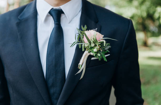 istock bridegroom suit tie butanier flower jacket pocket 1161233852