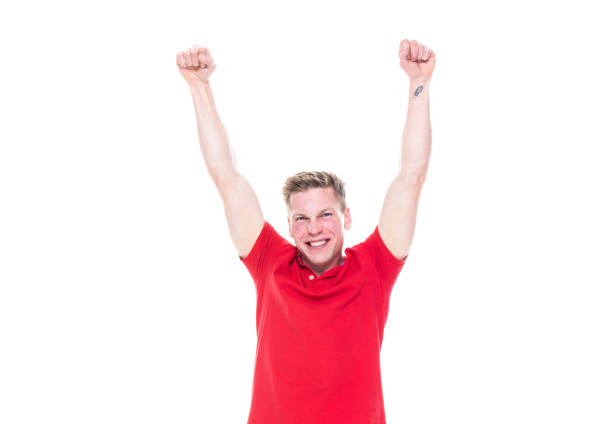istock Handsome man in red shirt 1161234426
