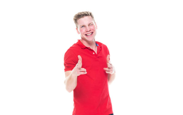 istock Handsome man in red shirt 1161235472