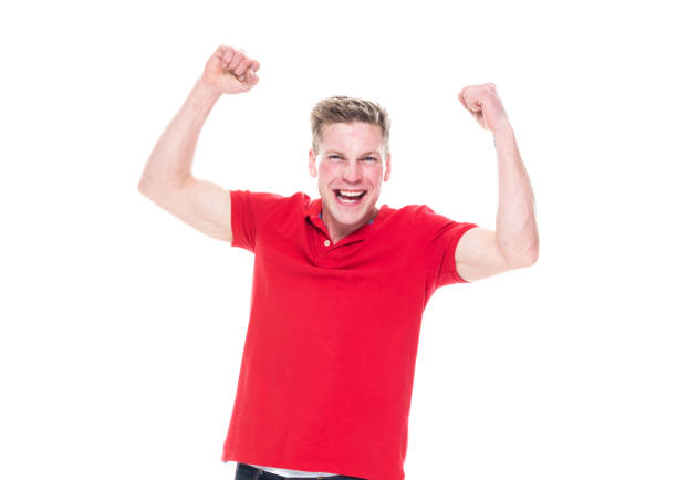 istock Handsome man in red shirt 1161235986