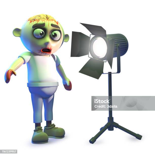 Funny Cartoon Undead Zombie Monster With Studio Light 3d Illustration Stock  Photo - Download Image Now - iStock