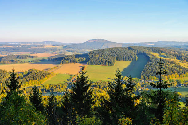 the mountain Baerenstein in the Erzgebirge, Saxony the mountain Baerenstein in the Erzgebirge, Saxony erzgebirge stock pictures, royalty-free photos & images