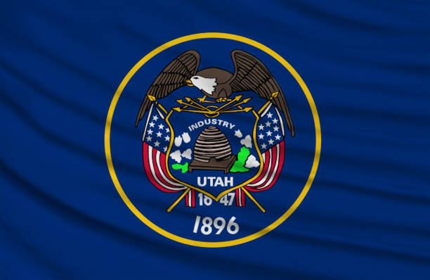 istock Waving flag of UTAH in United States. 1161241247