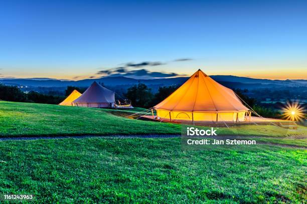 Glamping Stock Photo - Download Image Now - Glamping, Yurt, Entertainment Tent