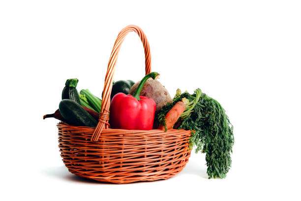 The concept of eating vegetables like peppers, zucchini, carrots, beets. Vegetarian dishes, taking care of health.