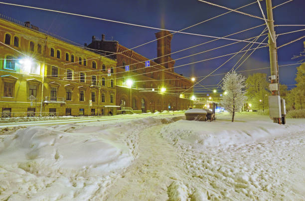 istock Night city in winter. 1161244364