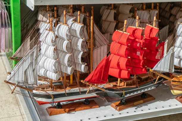 Sailing wooden old ship. 3d illustration isolated on white
