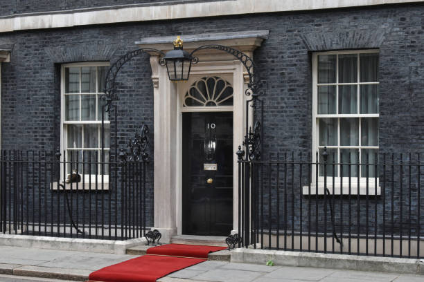 downing street - whitehall street downing street city of westminster uk foto e immagini stock