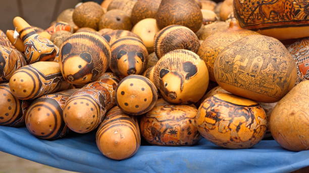 istock Carved and painted gourds 1161258922