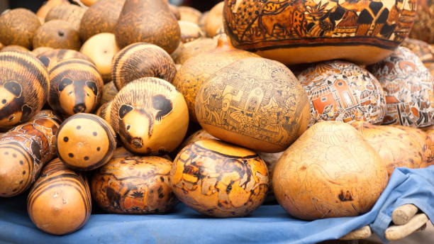 istock Carved and painted gourds 1161258967