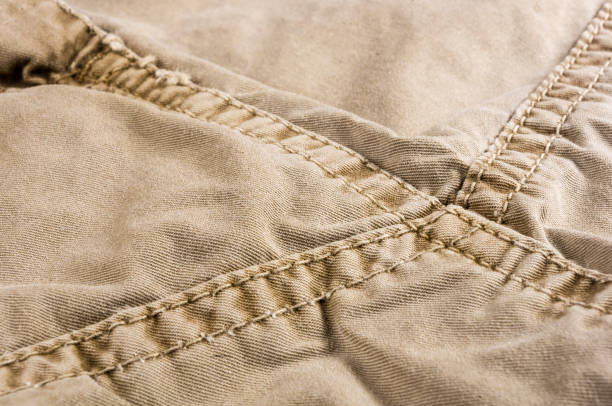 istock clothing items stonewashed cotton fabric texture with seams, clasps, buttons and rivets, macro 1161259143