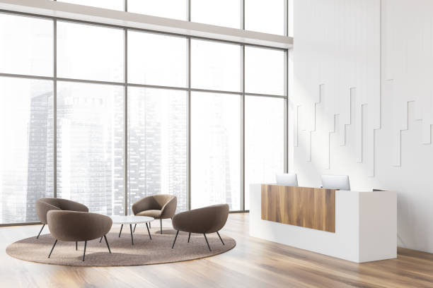 istock Reception and waiting room in business center 1161261370