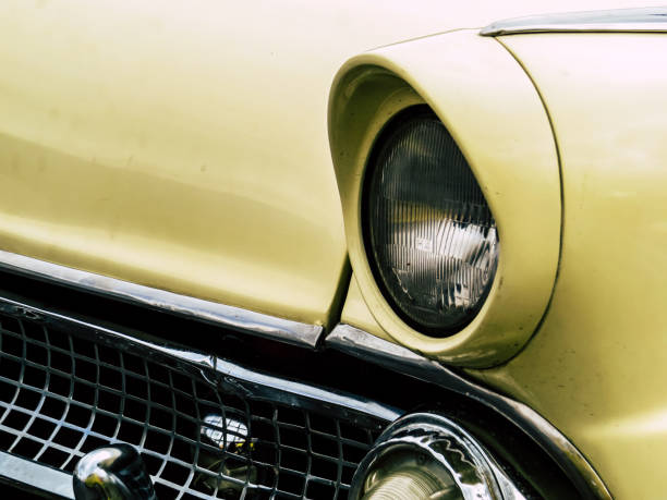 istock Head light of vintage car 1161266371