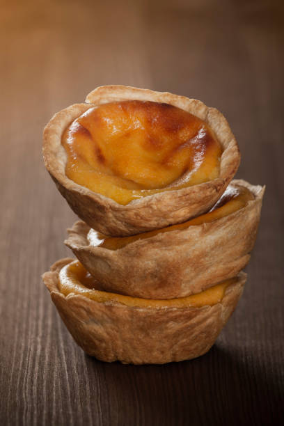 Delicious pastries from Belem, typical dessert of Portugal stock photo