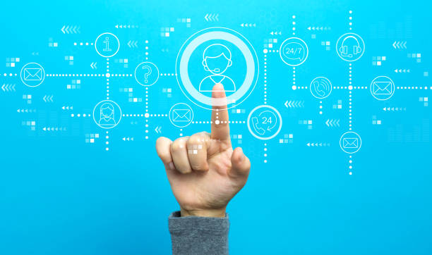 istock Customer service 24 hours 7 days a week with hand 1161275333