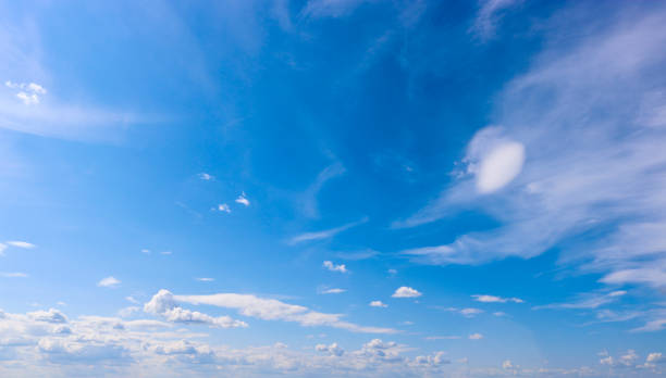 istock Cumulus and cirrus clouds in the blue sky. Copy space 1161275635