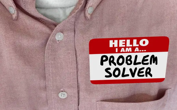 Photo of Hello Im a Problem Solver Solution FInder Name Tag 3d Illustration