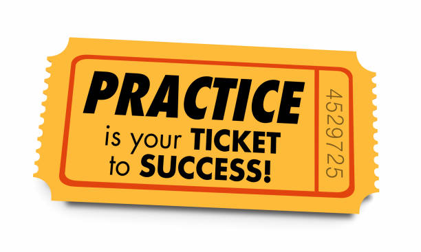 Practice Ticket to Success Prepared Preparation 3d Illustration Practice Ticket to Success Prepared Preparation 3d Illustration practicing stock pictures, royalty-free photos & images