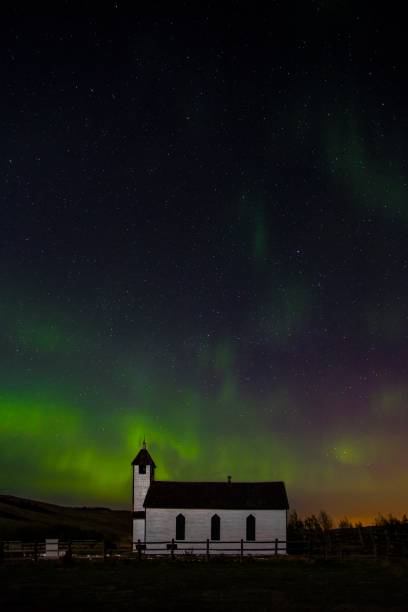 istock Rural church under night sky 1161281789