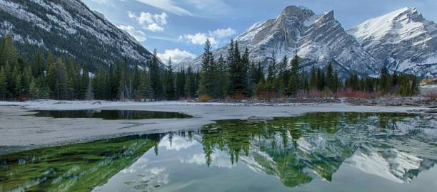 istock Scenic view of mountains and lake 1161281809