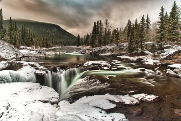 istock Scenic view of mountains, forest and river 1161281826