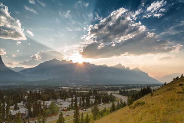 istock Scenic view mountains and town of Canmore 1161281834