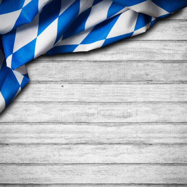 bavarian table cloth on a wooden table