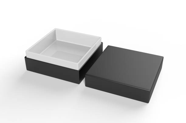 istock White blank luxury rigid neck box with inner foxing for branding presentation and mock up, 3d illustration. 1161284618
