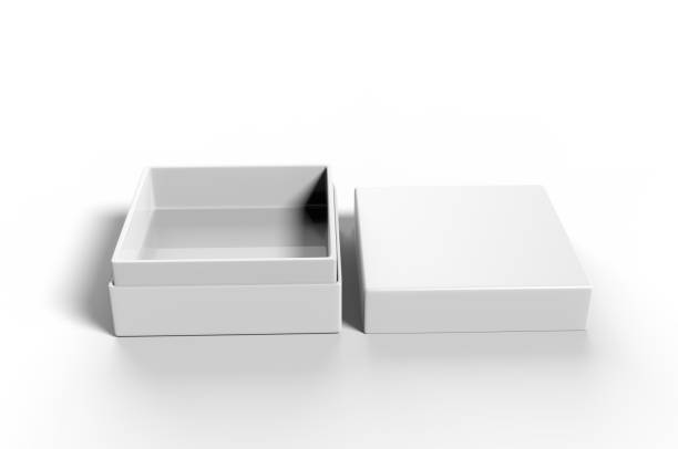 istock White blank luxury rigid neck box with inner foxing for branding presentation and mock up, 3d illustration. 1161284726