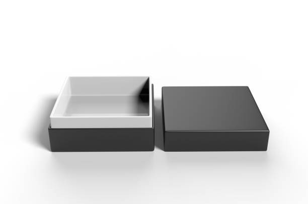 istock White blank luxury rigid neck box with inner foxing for branding presentation and mock up, 3d illustration. 1161284730