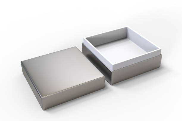 istock White blank luxury rigid neck box with inner foxing for branding presentation and mock up, 3d illustration. 1161289594