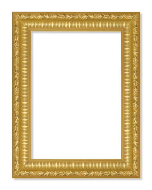 istock The antique gold frame on the white background 1161290468